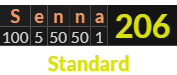 "Senna" = 206 (Standard)