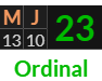 "MJ" = 23 (Ordinal)