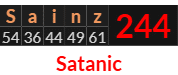 "Sainz" = 244 (Satanic)