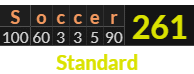 "Soccer" = 261 (Standard)