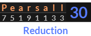 "Pearsall" = 30 (Reduction)