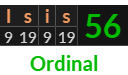 "Isis" = 56 (Ordinal)