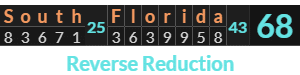 "South Florida" = 68 (Reverse Reduction)