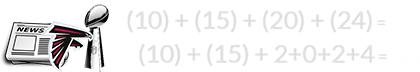 (10) + (15) + (20) + (24) = 69 and (10) + (15) + 2+0+2+4 = 33