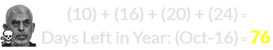 (10) + (16) + (20) + (24) = 70