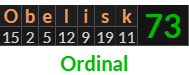 "Obelisk" = 73 (Ordinal)