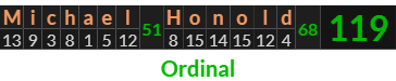 "Michael Honold" = 119 (Ordinal)