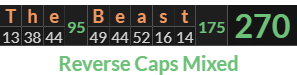 "The Beast" = 270 (Reverse Caps Mixed)