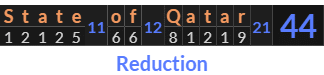 "State of Qatar" = 44 (Reduction)