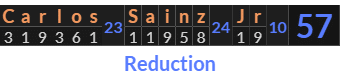 "Carlos Sainz Jr" = 57 (Reduction)