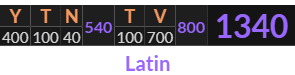 "YTN TV" = 1340 (Latin)