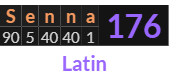 "Senna" = 176 (Latin)