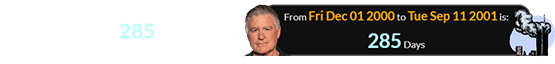 The terror attacks of 9/11 were a span of 285 days after Treat Williams’ birthday: