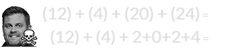 (12) + (4) + (20) + (24) = 60 and (12) + (4) + 2+0+2+4 = 24