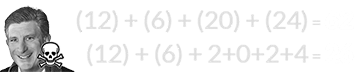 (12) + (6) + (20) + (24) = 62