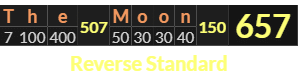 "The Moon" = 657 (Reverse Standard)