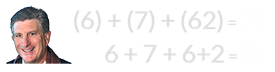 (6) + (7) + (62) = 75 and 6 + 7 + 6+2 = 21