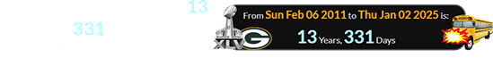 The bus accident was 13 years, 331 days after the Packers’ last Super Bowl win: