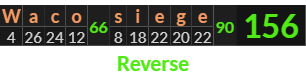 "Waco siege" = 156 (Reverse)