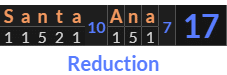 "Santa Ana" = 17 (Reduction)