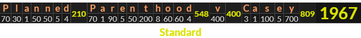 "Planned Parenthood v Casey" = 1967 (Standard)