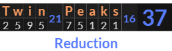 "Twin Peaks" = 37 (Reduction)