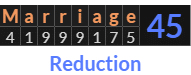 "Marriage" = 45 (Reduction)