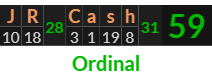 "JR Cash" = 59 (Ordinal)