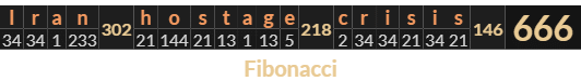 "Iran hostage crisis" = 666 (Fibonacci)