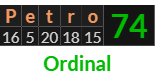 "Petro" = 74 (Ordinal)