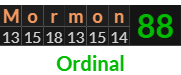 "Mormon" = 88 (Ordinal)