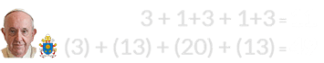 3 + 1+3 + 1+3 = 11 and (3) + (13) + (20) + (13) = 49