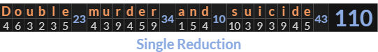 "Double murder and suicide" = 110 (Single Reduction)