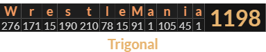 "WrestleMania" = 1198 (Trigonal)