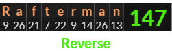 "Rafterman" = 147 (Reverse)