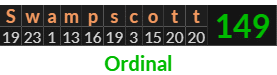 "Swampscott" = 149 (Ordinal)