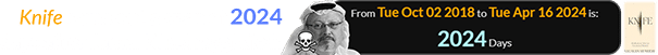 Knife came out a span of 2024 days after Jamal Khashoggi died: