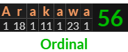 "Arakawa" = 56 (Ordinal)