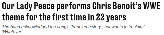 Our Lady Peace performs Chris Benoit’s WWE theme for the first time in 22 years
The band acknowledged the song’s ‘troubled history’, but wants to ‘reclaim’ ‘Whatever’.