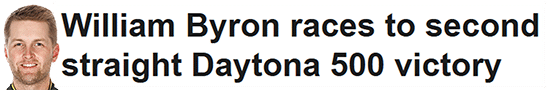 William Byron races to second straight Daytona 500 victory