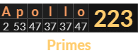 "Apollo" = 223 (Primes)