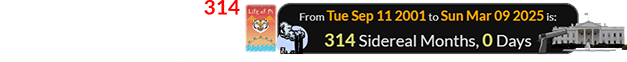 The shooting was exactly 314 Sidereal months after Life of Pi was published on 9/11/2001: