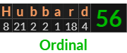 "Hubbard" = 56 (Ordinal)