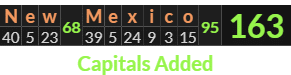 "New Mexico" = 163 (Capitals Added)