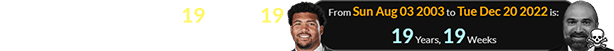 Derrick Harmon was 19 years, 19 weeks old when Franco Harris died: