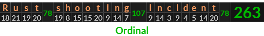 "Rust shooting incident" = 263 (Ordinal)