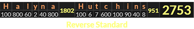 "Halyna Hutchins" = 2753 (Reverse Standard)