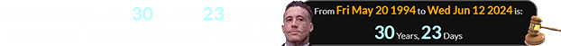 Wade Wilson was 30 years, 23 days of age when he was sentenced to death: