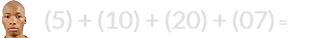 (5) + (10) + (20) + (07) = 42