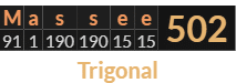 "Massee" = 502 (Trigonal)